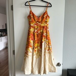 Zimmermann - High Tide floral-print linen midi dress in size 2 (Australian size)